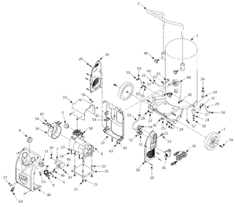 Part Location Diagram of HU100000AV Campbell Hausfeld Pump/Motor Assembly For Hu2000